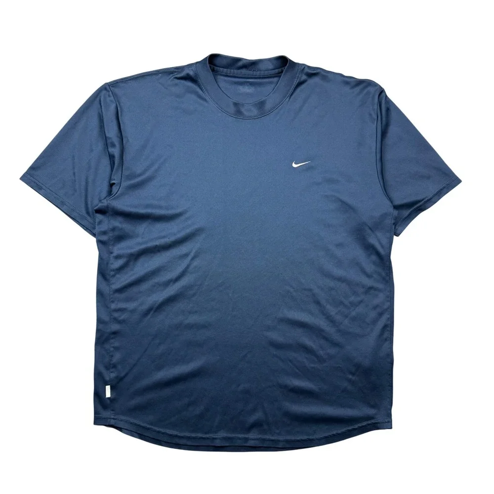 Nike Dri-FIT T Shirt Men Large Navy Blue Short Sleeve Performance Workout Gym